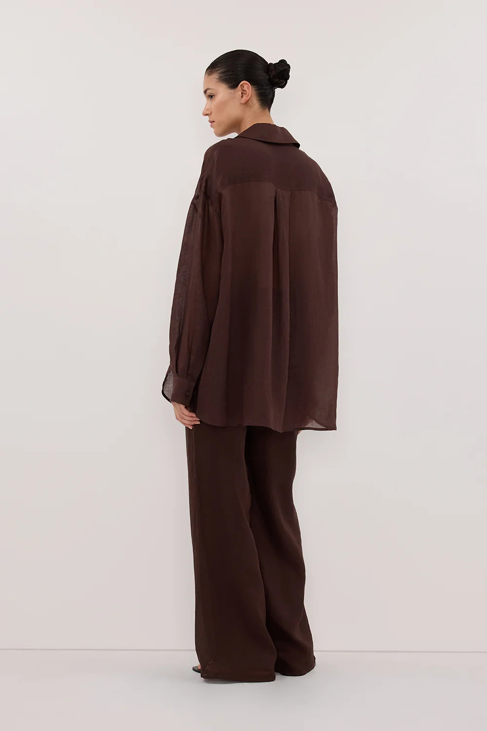 GINNY BURNT CHOC RAMIE SHIRT | DISSH