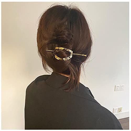 Yheakne Metal Hair Clip, Gold Alloy Hair Slide Barrette, Geometric Hair Holder Clip, Vintage Hair Pin Bun Holder, Decorative Hair Accessories for Women and Girls | Amazon (US)