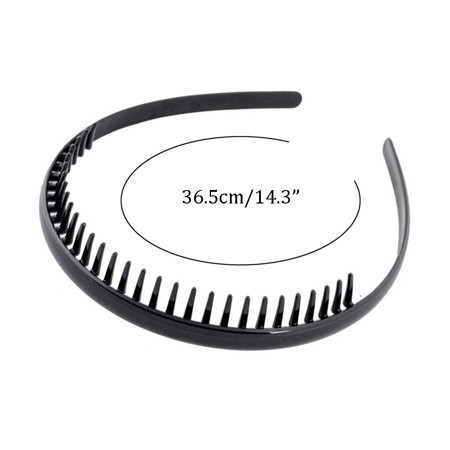 6Pcs Black Plastic Regular Headbands With Teeth Hairband Diy Hair Accessori | Walmart (US)