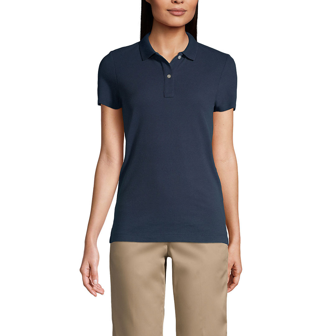 Women's Short Sleeve Feminine Fit Mesh Polo Shirt | Lands' End (US)