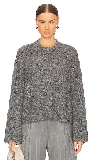 Adria Cable Sweater in Charcoal Grey | Revolve Clothing (Global)