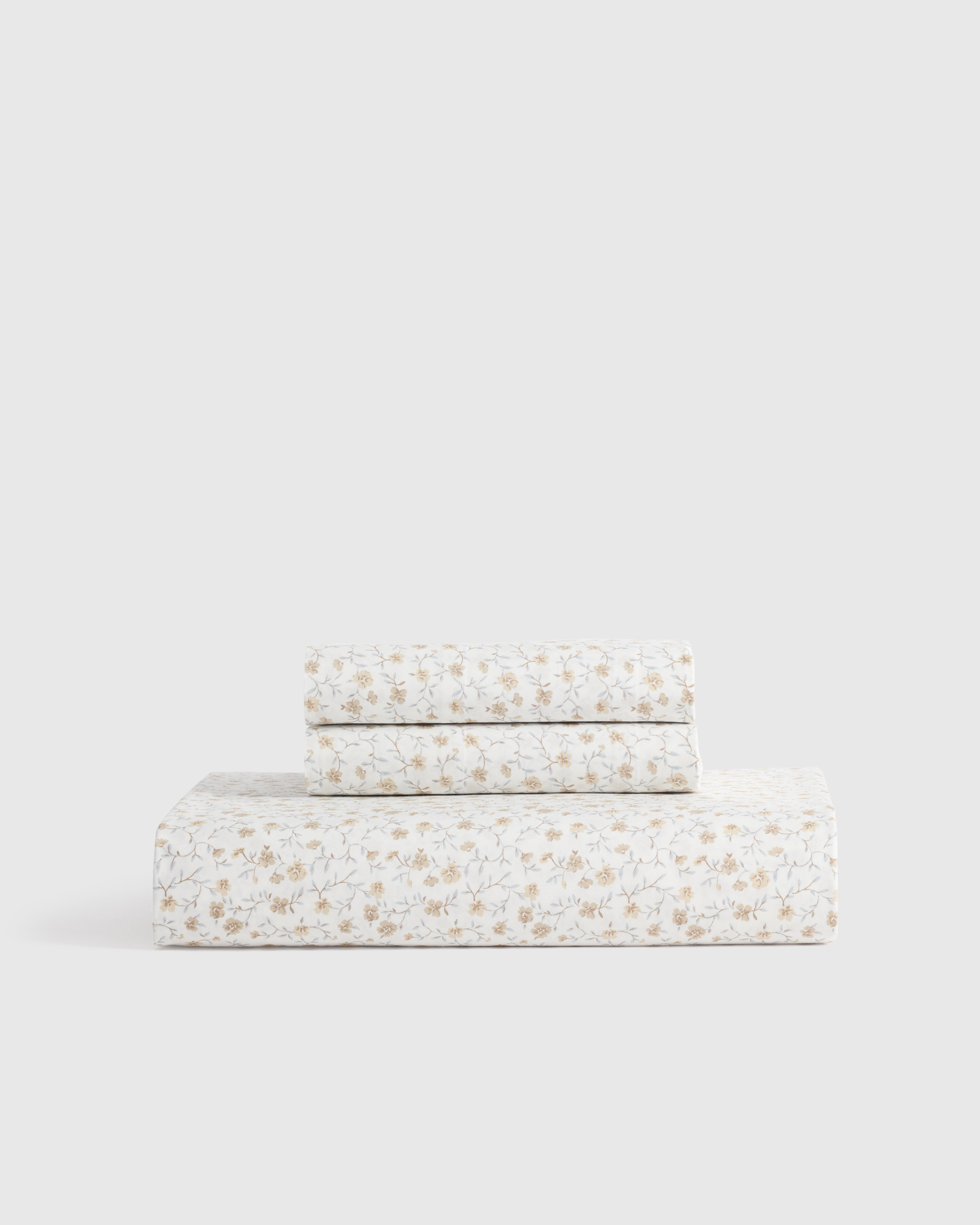 Classic Organic Percale Floral Fitted Sheet Set | Quince