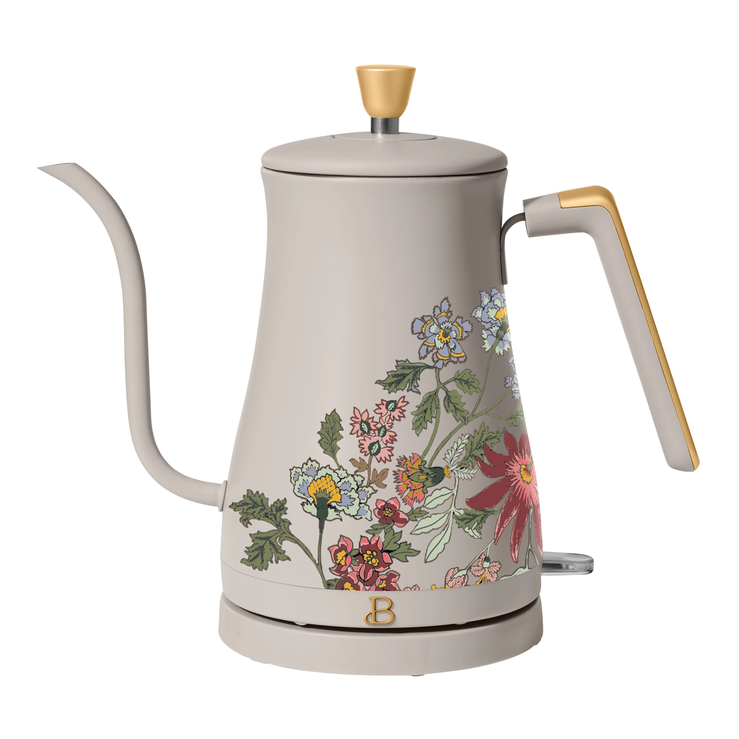 Beautiful 1-Liter Electric Gooseneck Kettle 1200 W, Wildflower Porcini Taupe by Drew Barrymore | Walmart (US)