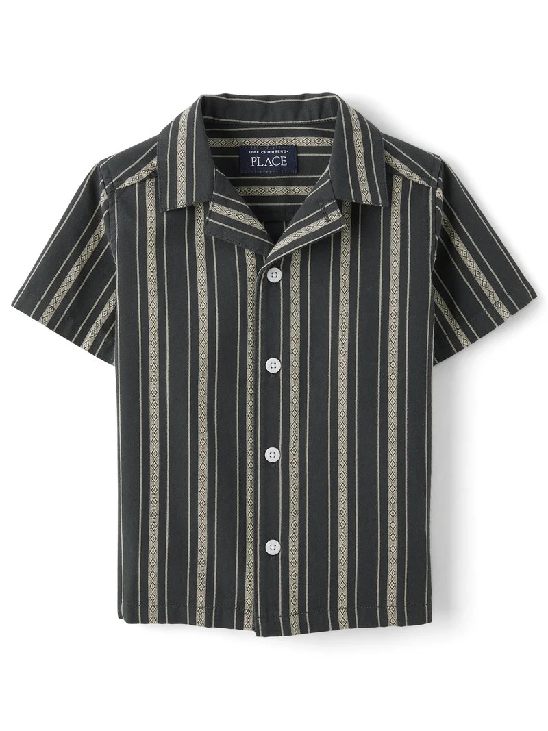 The Children's Place Baby & Toddler Boys Short Sleeve Poplin Button Up Shirt, Sizes 6M-5T | Walmart (US)