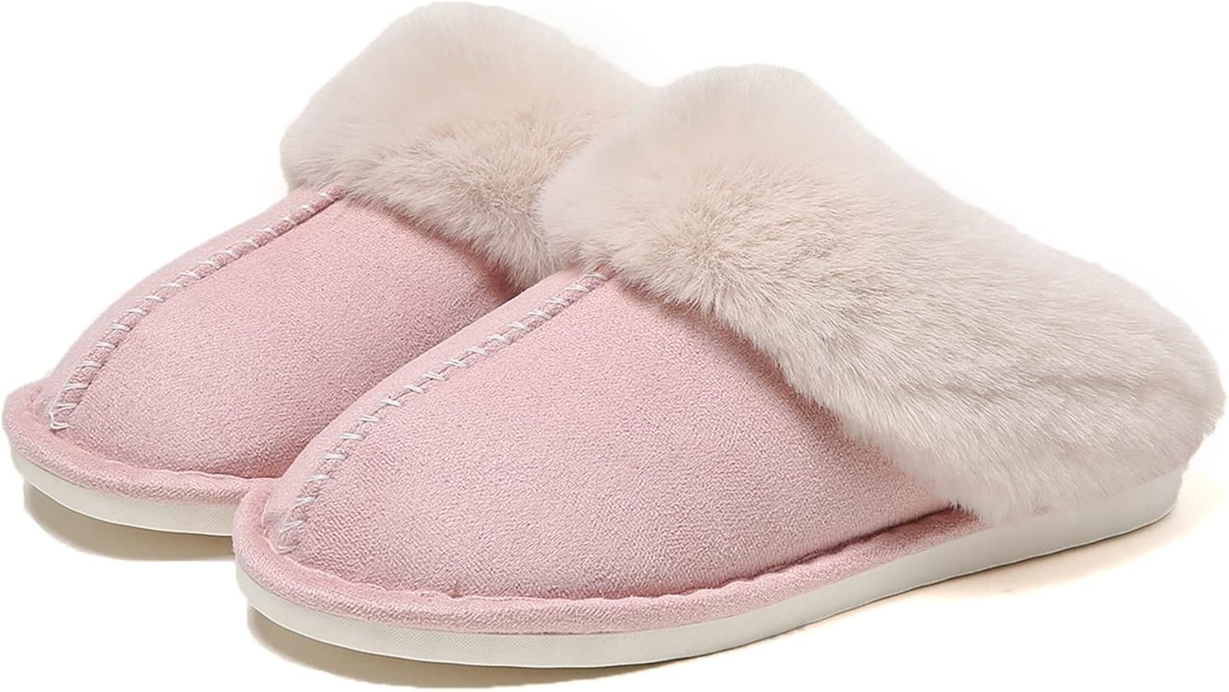 Women's Fuzzy Slippers Men Indoor And Outdoor Anti-Skid Rubber Sole Memory Foam Fluffy Cute House... | Amazon (US)