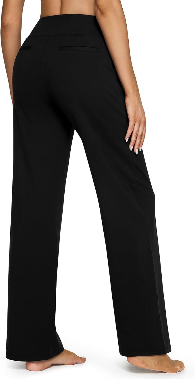 G4Free Yoga Pants Women Wide Leg Pants with Pockets High Waist Stretch Dress Casual Sweatpants Pe... | Amazon (US)