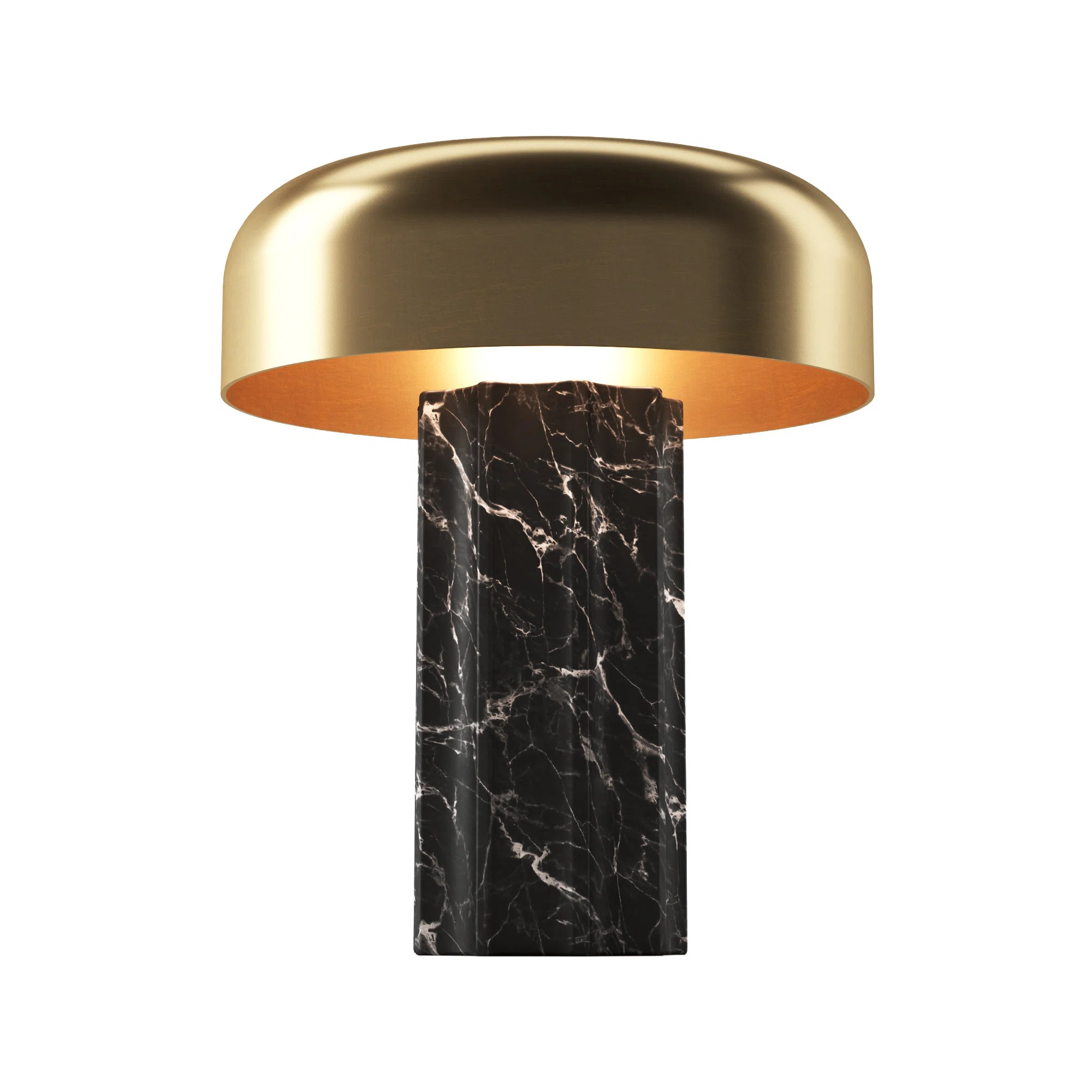 FLUTED COLUMN Rechargeable Cordless LED Table Lamp, 3-Levels Brightness Touch Sensor Control, Bla... | Wayfair North America