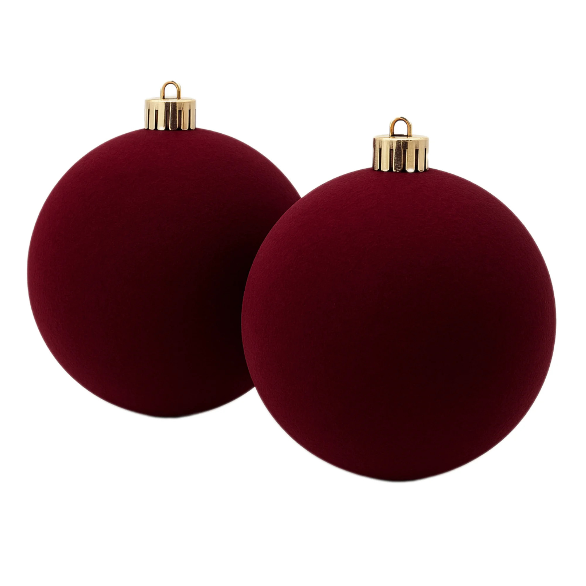 2 Count Velvet-Feel Burgundy Jumbo Shatterproof Christmas Ornaments, by Holiday Time | Walmart (US)