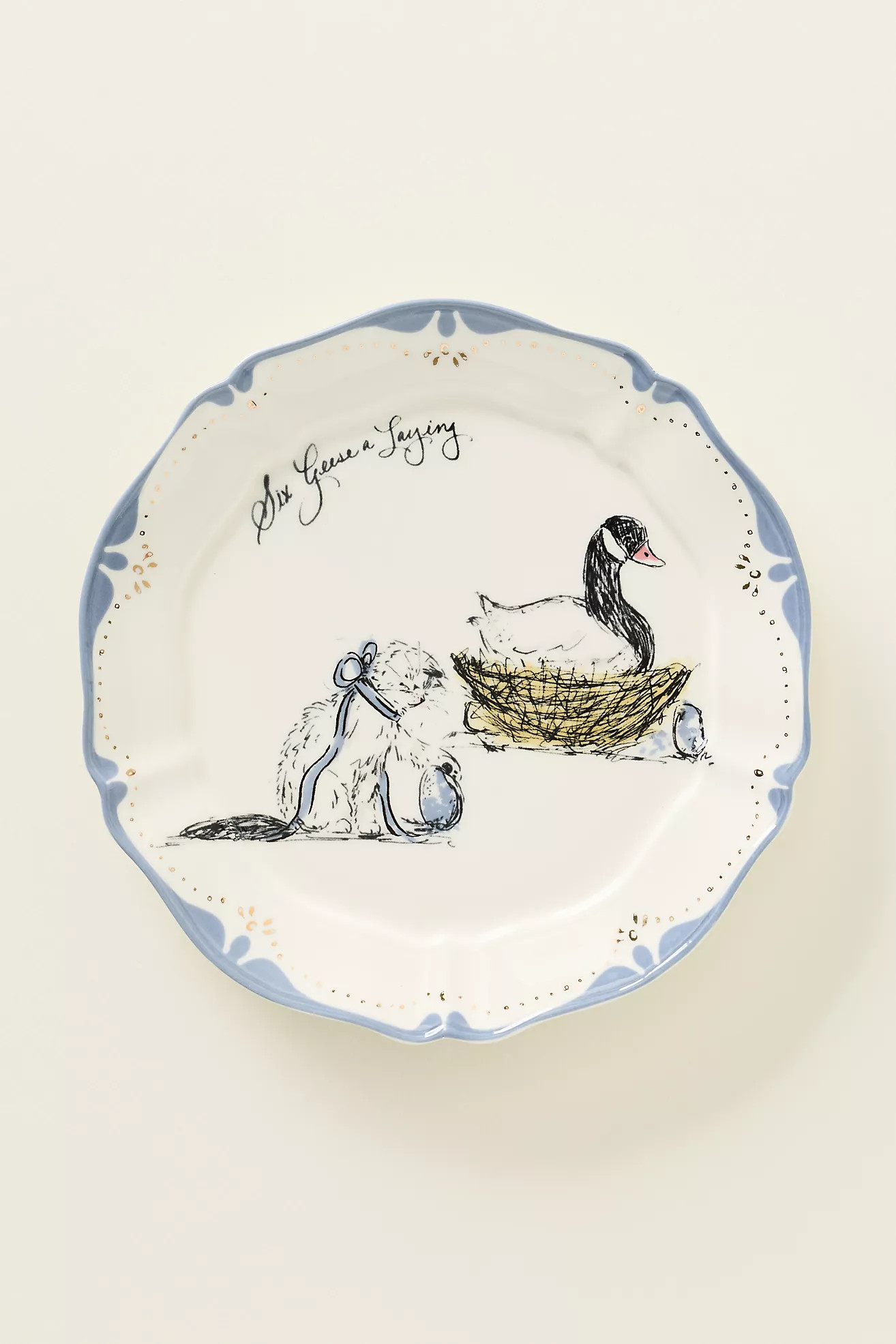 Sarah Writes In Ink 12 Days of Christmas Dessert Plates | Anthropologie (UK)