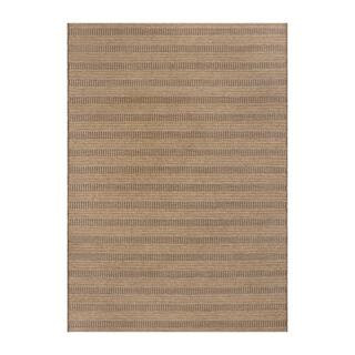 Natural Stripe 8 ft. x 10 ft. Woven Tapestry Outdoor Area Rug | The Home Depot