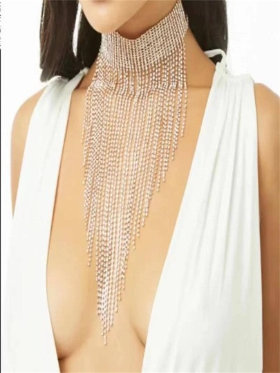 Rhinestone Tassel Decor Necklace | SHEIN USA | SHEIN