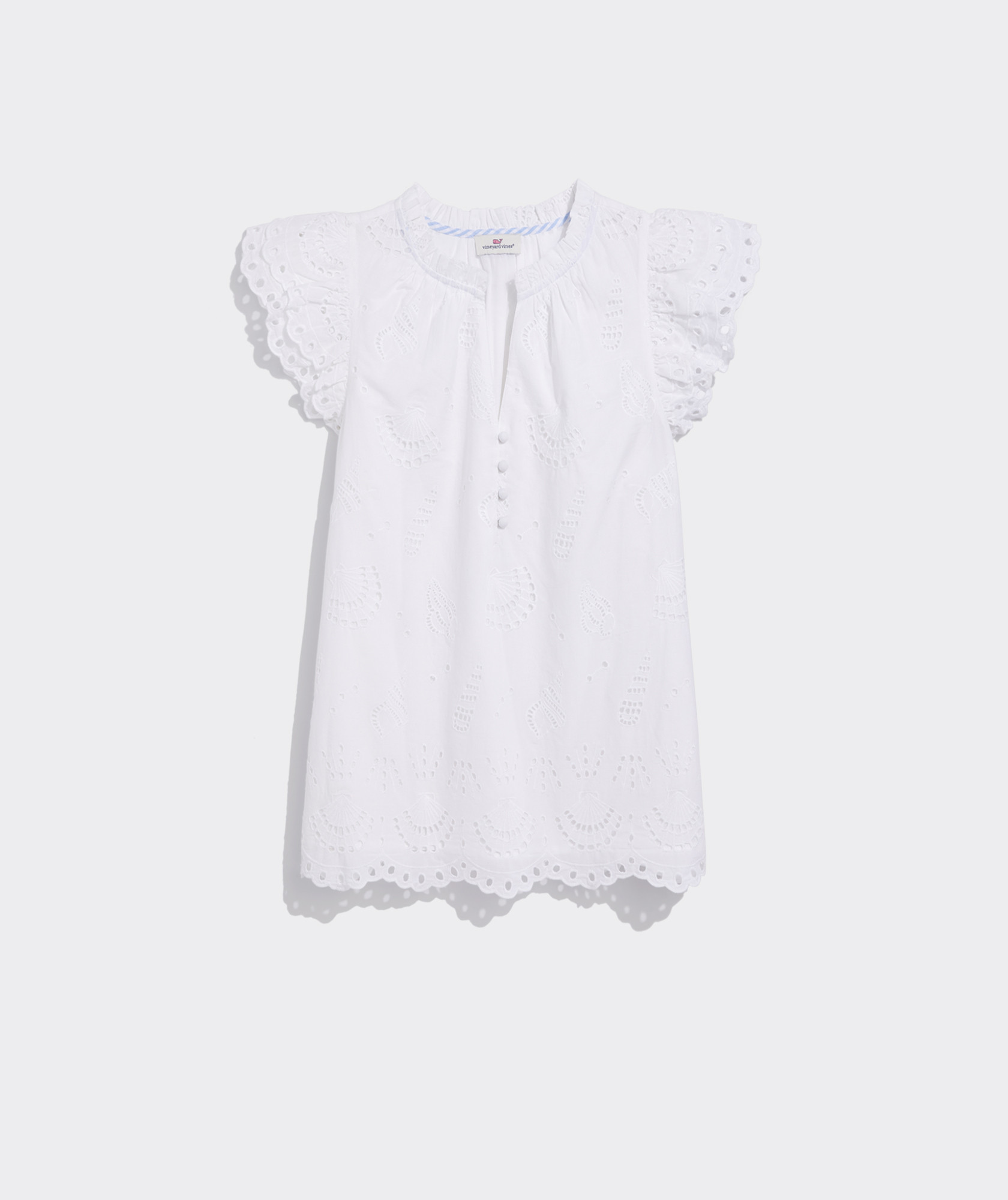 Seashell Eyelet Ruffle Top | vineyard vines