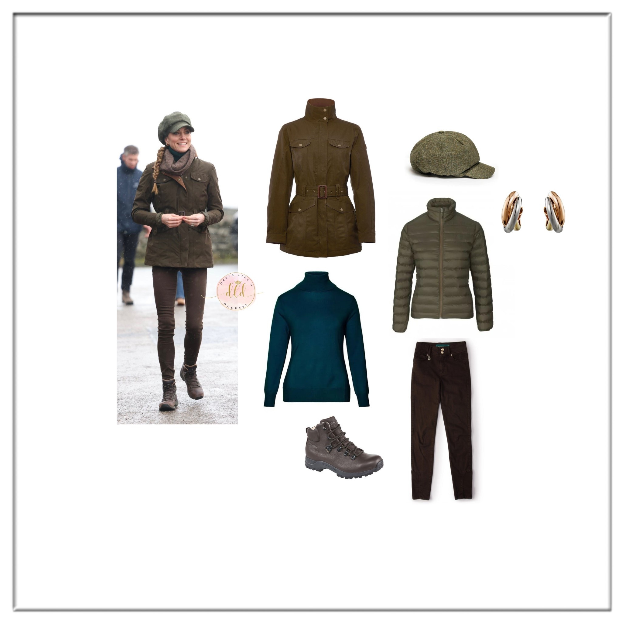 1/27/26 The Princess of Wales went on a supported wellbeing walk in the Peak District with Mind Over Mountains wearing Seeland puffer + Dubarry jacket + Holland cooper jeans + House of Bruar turtleneck + Berghaus hiking boots  