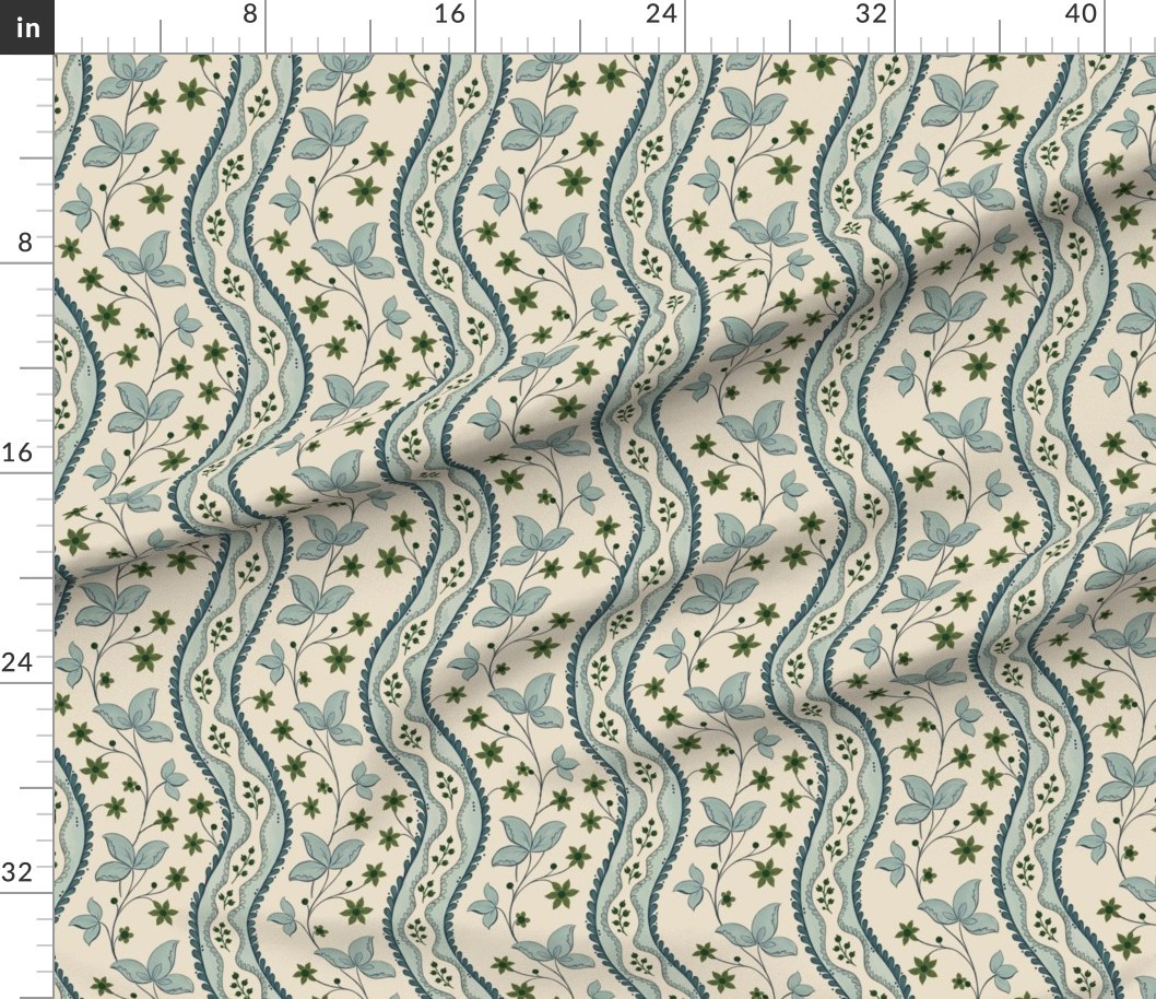 Courtney Serpentine Blue and Green Fabric | Spoonflower | Spoonflower