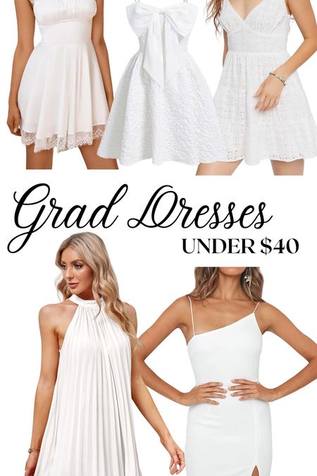 Affordable graduation dresses #whitedresses #under40