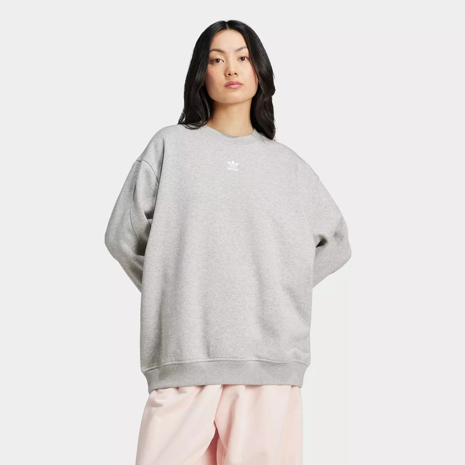 Women's adidas Originals Essentials Fleece Long Oversized Crewneck Sweatshirt | JD Sports (US)