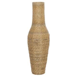 Litton Lane Brown Faux Seagrass Decorative Floor Vase 042230 - The Home Depot | The Home Depot