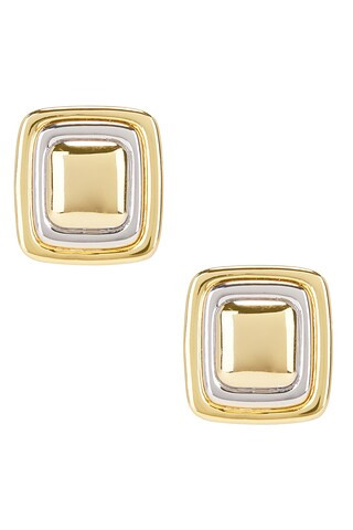 Luv AJ Dalia Two Tone Studs in Gold from Revolve.com | Revolve Clothing (Global)