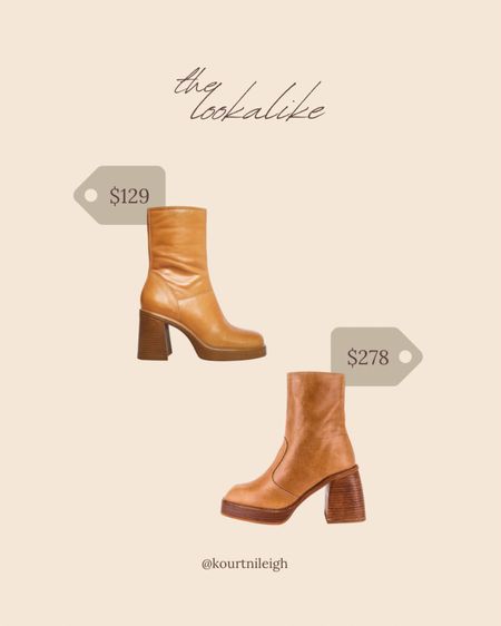 The Lookalike! How cute are these Platform Ankle Boots. I recently purchased the OG and found an almost identical pair for $129, a fraction of the cost! Perfect for the colder months. 

#LTKfit #LTKSeasonal #LTKHoliday