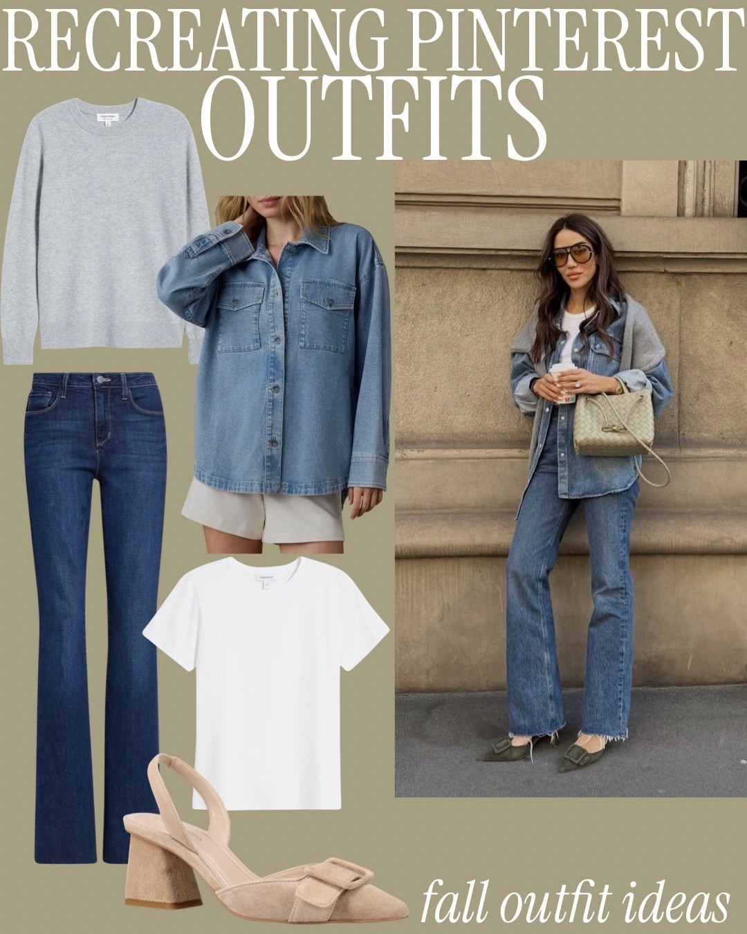 Fall outfit inspo recreating Pinterest outfit ideas: denim shirt with jeans

#LTKootd #LTKSeasonal