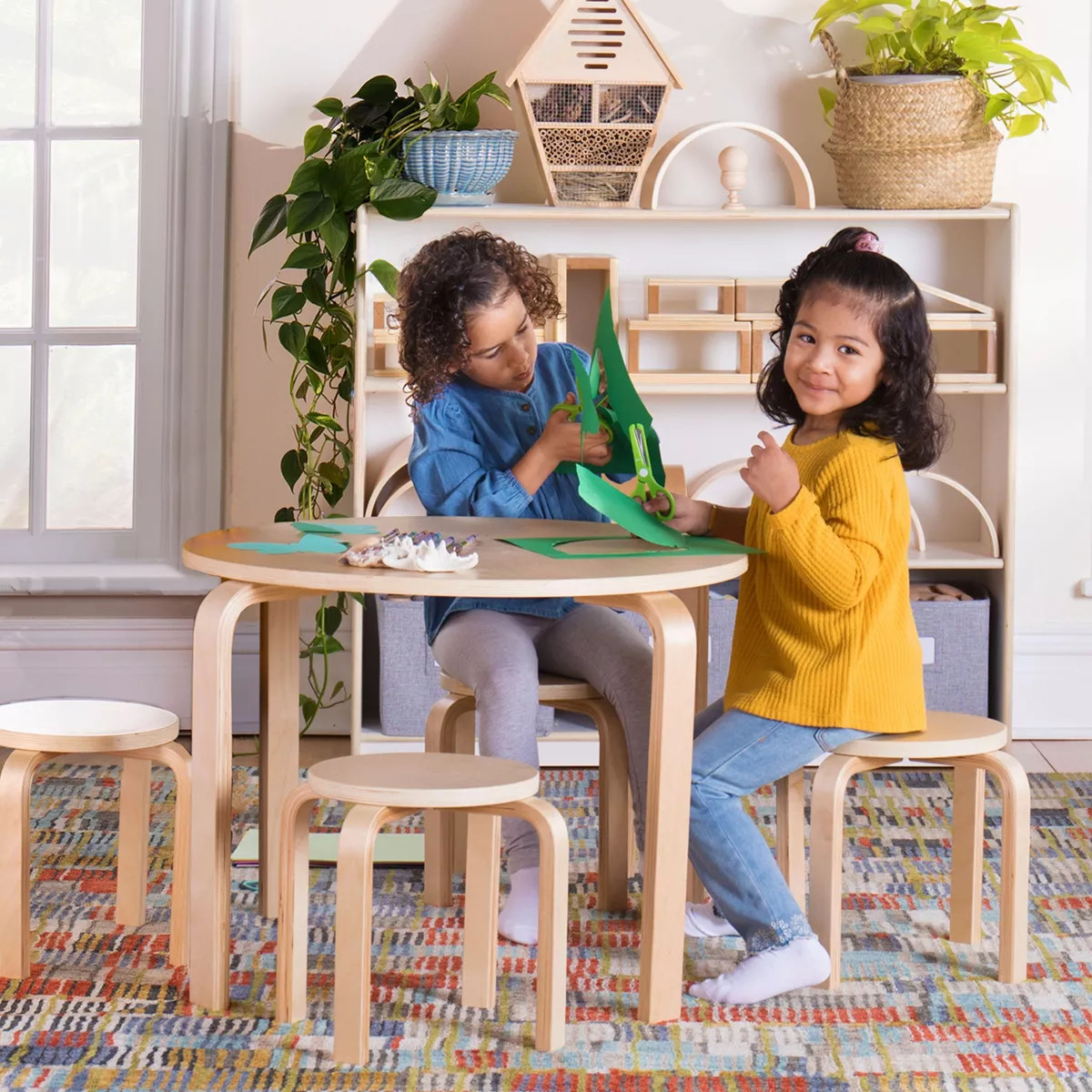 Guidecraft Kids' Nordic Table and Chairs Set: Children's Wooden Round Playroom and Classroom Acti... | Target
