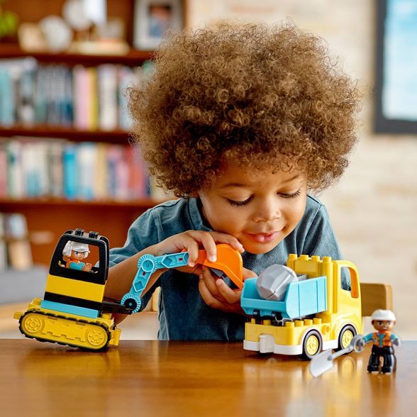 LEGO DUPLO Construction Truck & Tracked Excavator Digger and Tipper Building Site Toy 10931 | Target