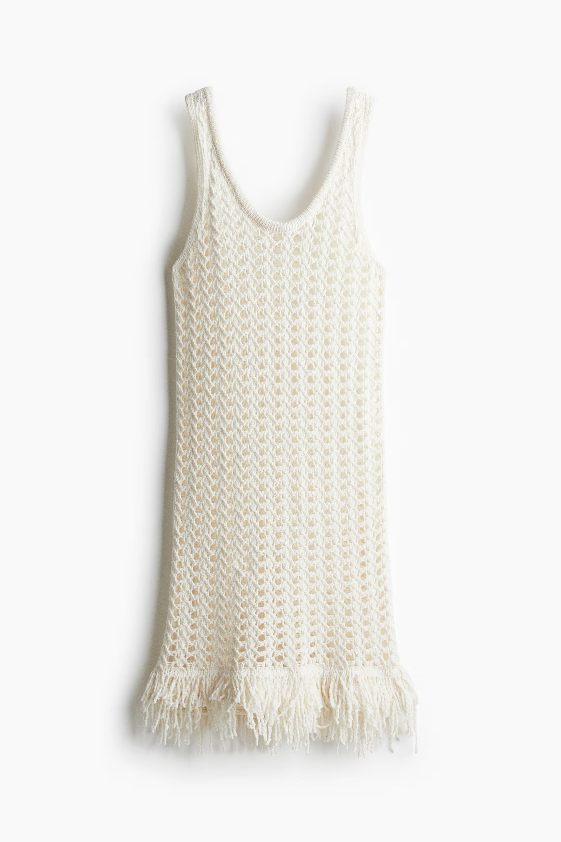 Ajourgebreide jurk met franje | H&M (DE, AT, CH, NL, FI)