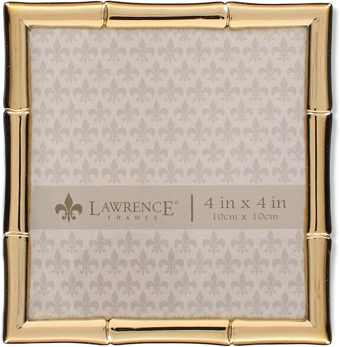 Lawrence Frames Bamboo Design Metal Frame, 4x4, Gold | Amazon (US)