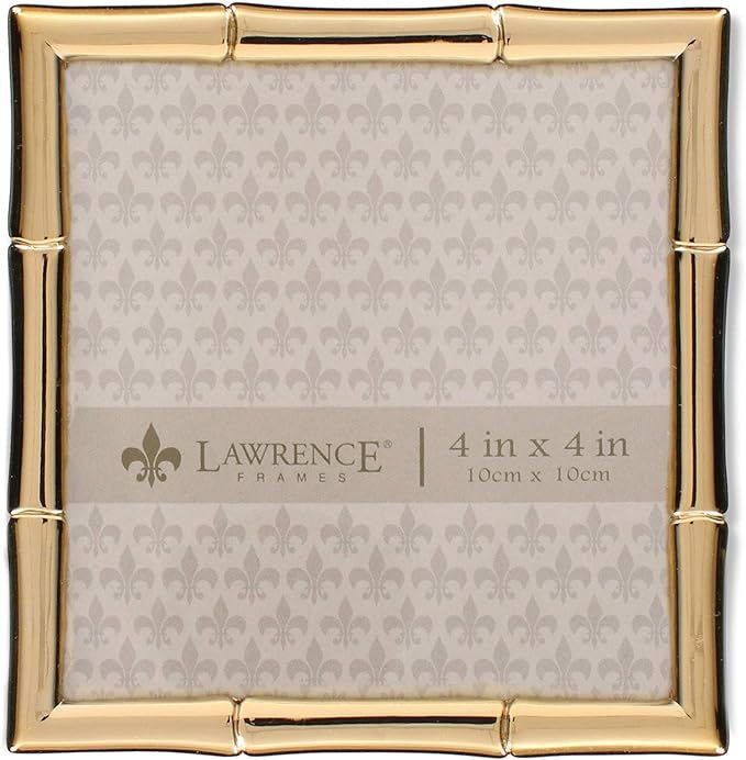 Lawrence Frames Bamboo Design Metal Frame, 4x4, Gold | Amazon (US)