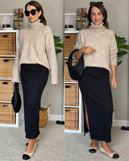 Pinterest inspired neutral look!
My sweater is from last year but I linked similar. My knit skirt is almost sold out but I’m wearing my usual S and I’m 5’ 7.
Ballet flats fit small, I had to go up a full size! 
Also linked my cute designer inspired bag, cat eye sunnies and the elastic belt that’s perfect for tucking sweaters 

#LTKitbag #LTKshoecrush #LTKstyletip