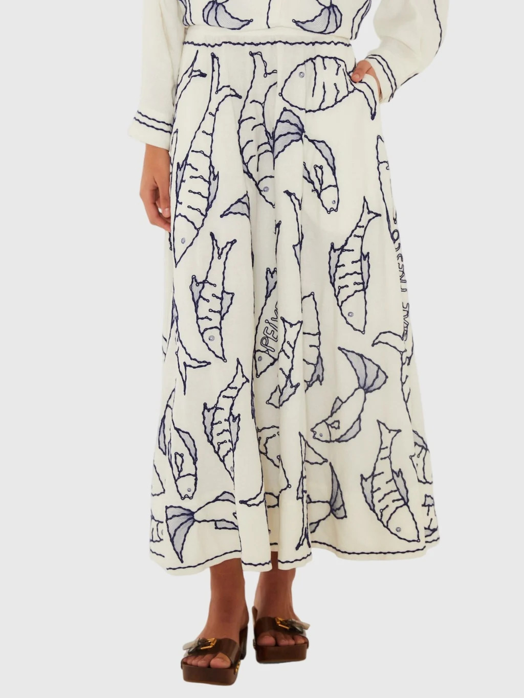 Farm Rio Women's Fresh Fish Midi Skirt | Saint Bernard