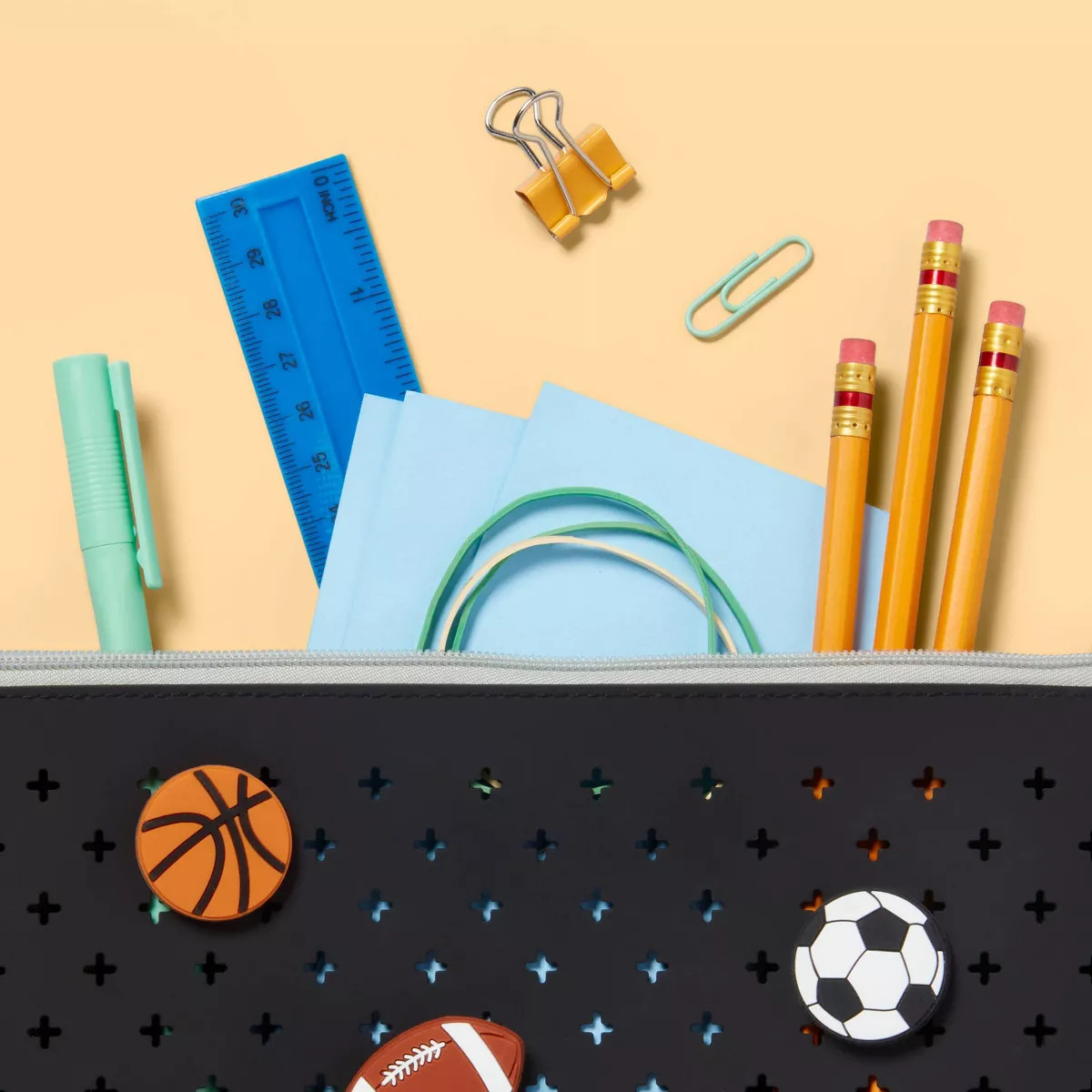 Silicone Charm Binder Pencil Pouch Black - up&up™ | Target