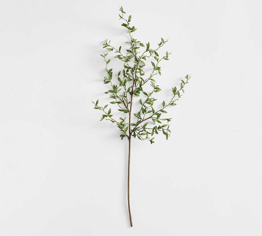 Faux Mini Green Leaf Branch | Pottery Barn (US)