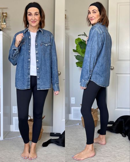 Sharing my new oversized denim shirt that also doubles as a shacket - it’s a men’s M (I’m 5’ 7” size 4)
Also loving these super soft leggings, basically no compression but incredibly comfortable and so affordable! I’m wearing S/M
Tee is from Amazon, I sized up to men’s M


#LTKstyletip #LTKFind #LTKunder100