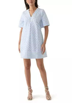 Crown & Ivy™ Women's Elbow Sleeve V-Neck Chevron Dress | Belk