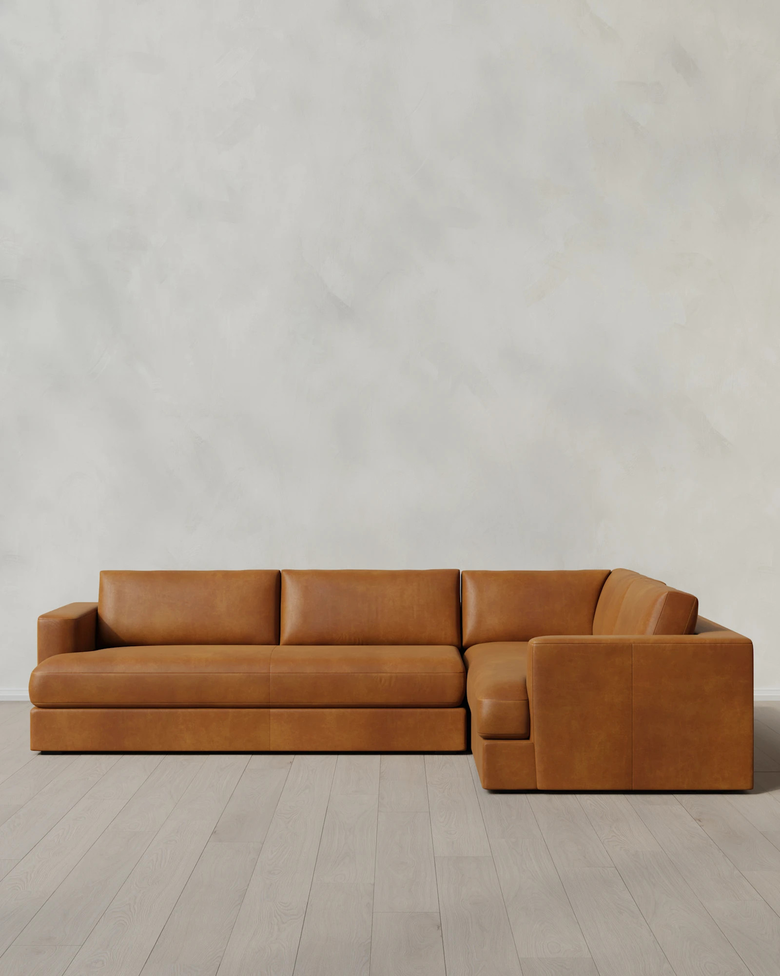 Sierra Leather Curved Arm L Sectional | Quince