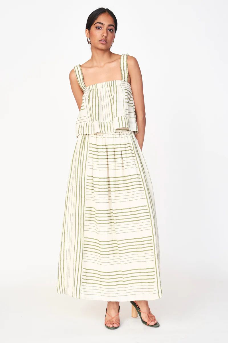 Praiano Skirt in Garden Stripe | MIRTH