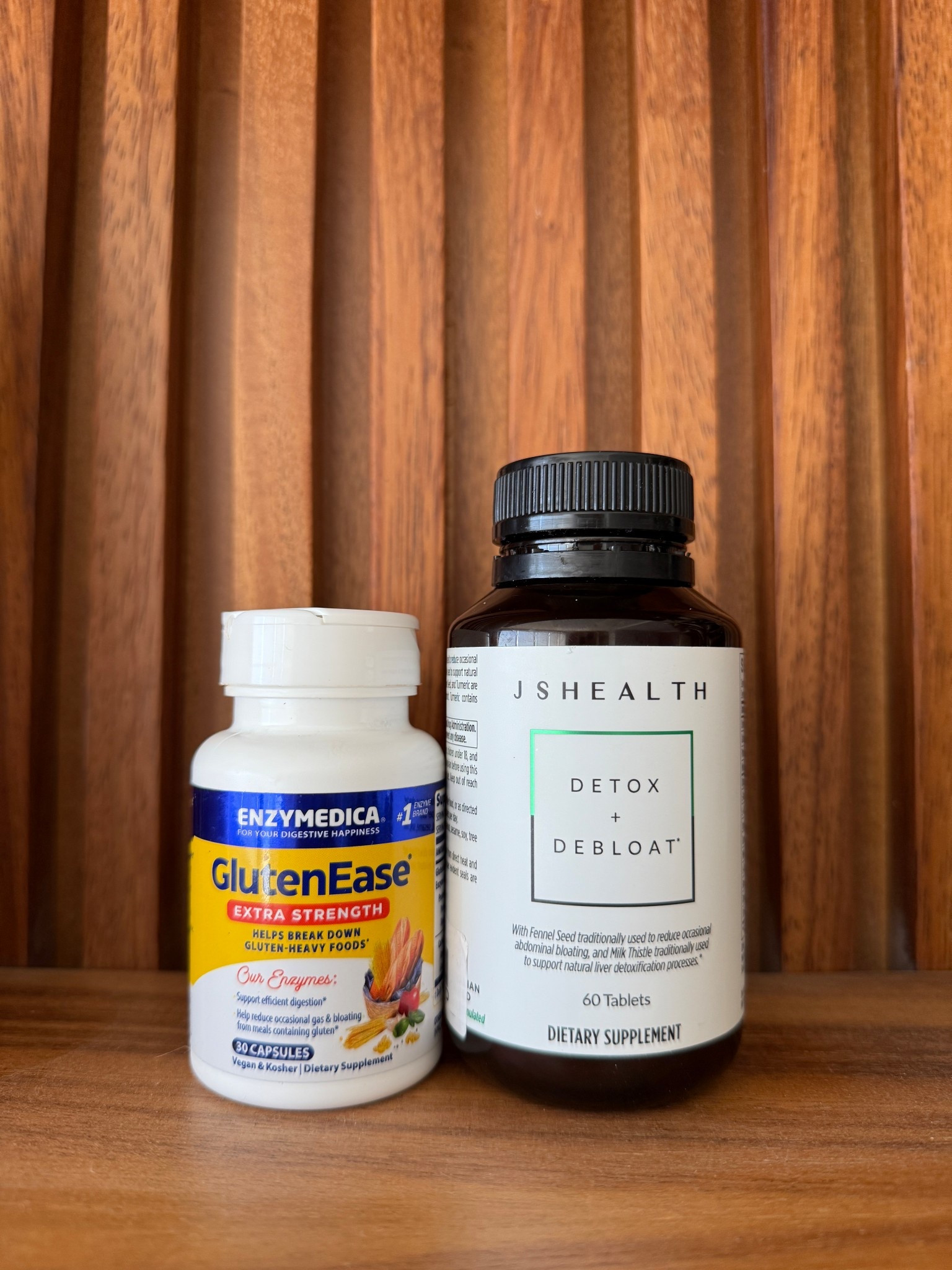 If you’re sensitive to gluten but still want to enjoy the pasta, pizza, &amp; pastries, these are the two products I never travel without.

I take Enzymedica GlutenEase before meals when I know gluten might sneak in, &amp; JSHealth Detox + Debloat afterwards to help reduce bloating and support digestion.



#LTKselfcare #LTKdayinmylife #LTKTravel