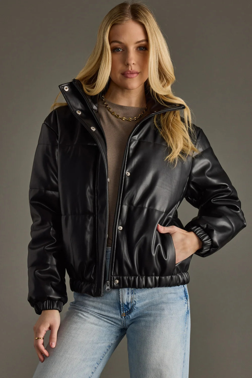 Sloane Puffer Jacket - Black | Panache Accessories