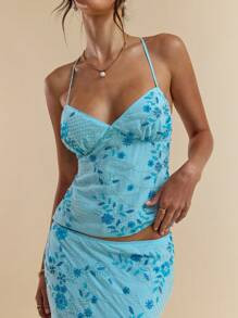 SHEIN BAE Solid Pink Textured Jacquard Women Spaghetti Strap Camisole, Vacation Cami Top, Jacquar... | SHEIN