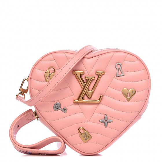 Calfskin Embellished New Wave Love Lock Heart Bag Rose Pomettes | Fashionphile