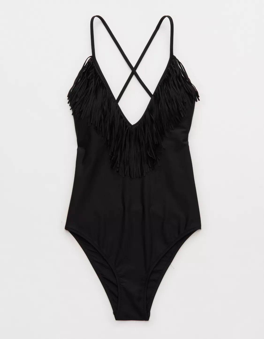 Aerie Fringe V-Neck One Piece Simwsuit | Aerie
