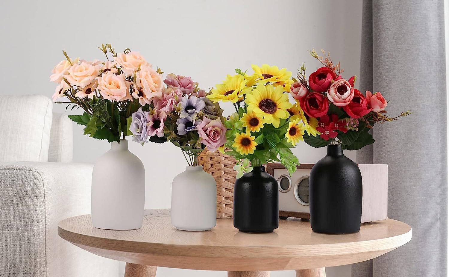Small Vase Handmade Home Decoration Ceramic Vase for Shelf, Living, Room, Table , Bookshelf Home ... | Amazon (US)