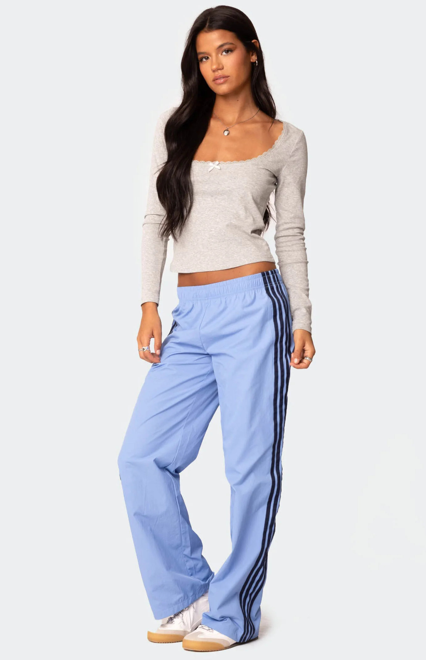 Edikted Women's Nikki Nylon Pants in Blue - Size XS | PacSun