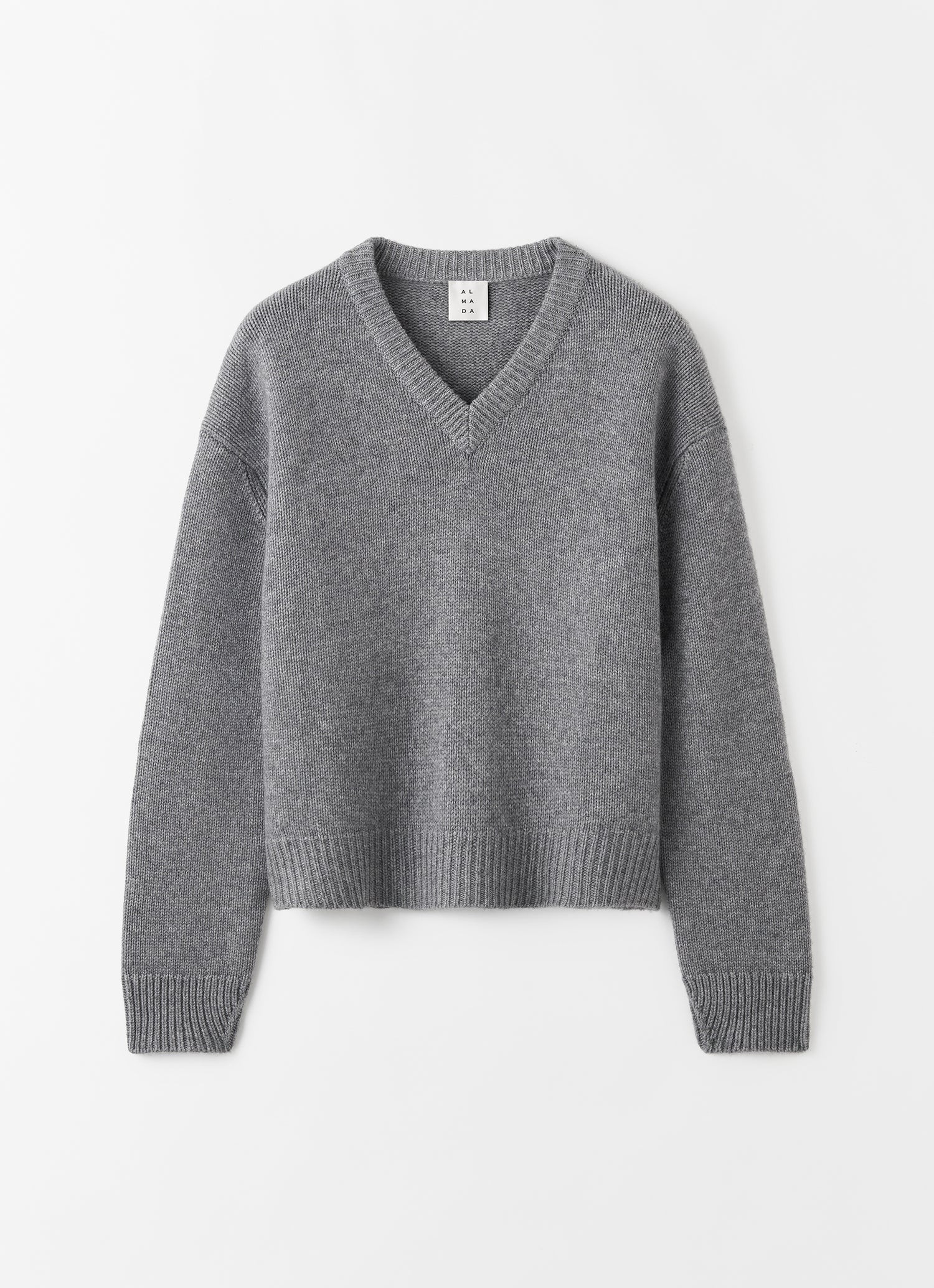 Yara V-Neck Sweater, grey | Almada Label