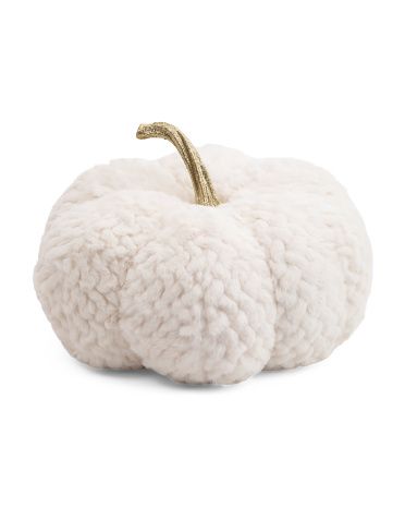 Textured Faux Fur Pumpkin | TJ Maxx