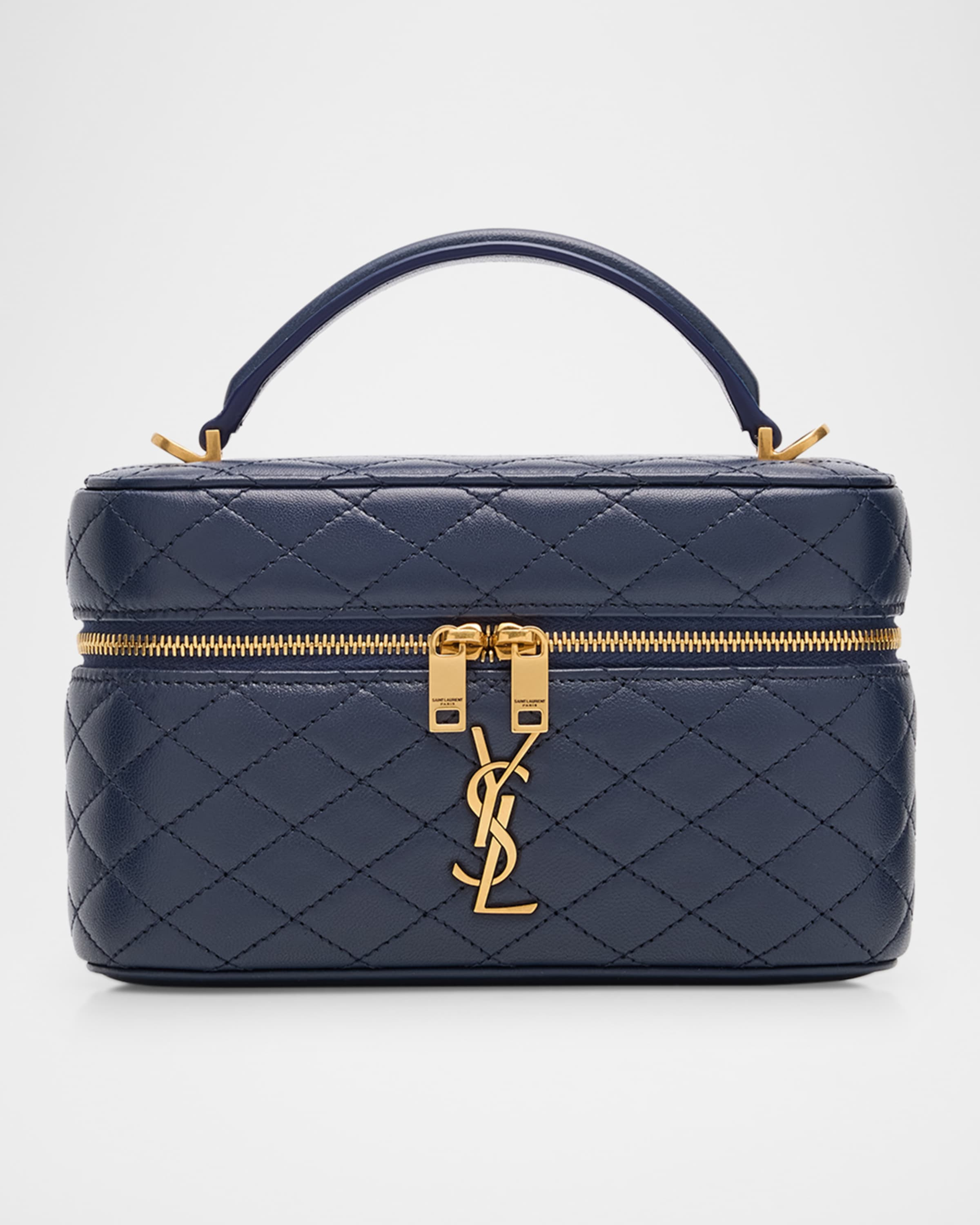 Gabby Mini Vanity Case in Quilted Leather with Gold Hardware | Neiman Marcus