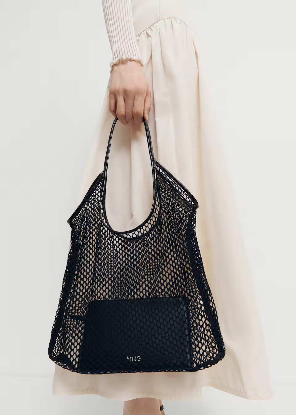 Mesh pattern shopper bag -  Women | Mango USA | MANGO (US)