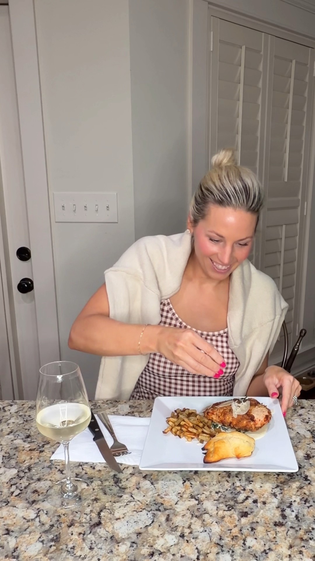 Dining with Doug! Recipe online at www.bobbiwiththeeye.com
Linking my outfit and kitchen items below! 

#LTKstorytime #LTKfoodie #LTKvlog