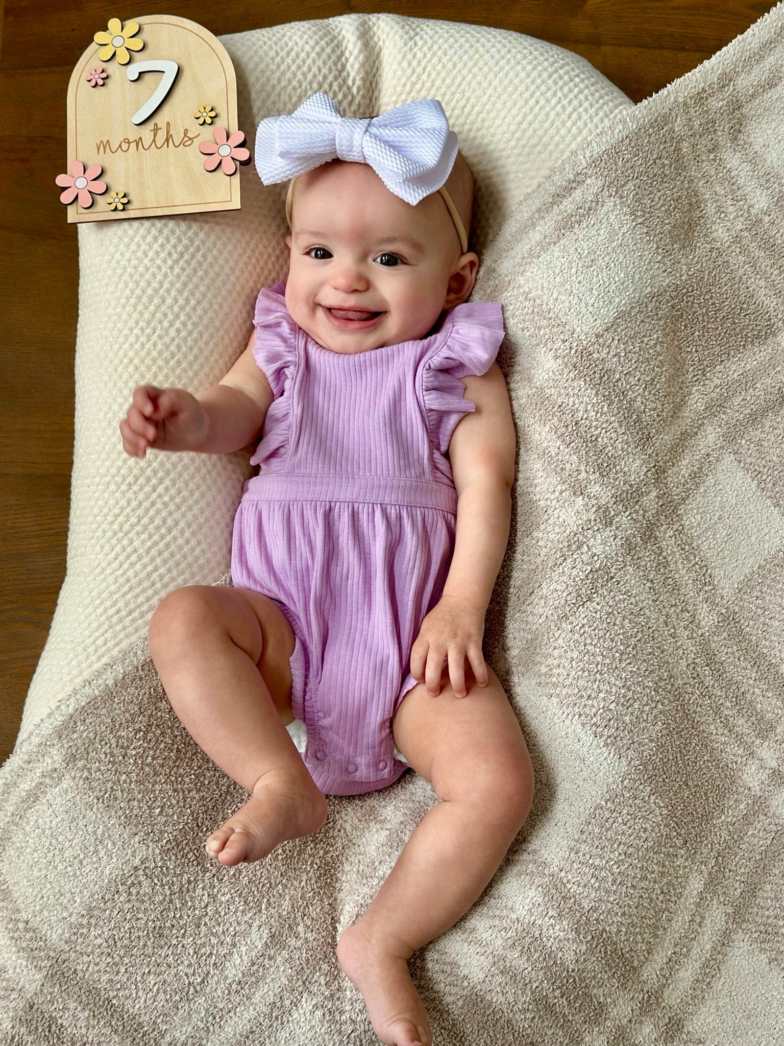 I am 7️⃣ (and a half) months old! 💗 I went from not really eating purées, to eating full blown meals! I love teethers, peanut butter toast, fruit, cheese & puffs! I am still a great sleeper & my mom has been working on my nursery! I love to kick my legs & laugh when I’m excited, especially in the bathtub! Lately I’ve been enjoying morning & afternoon walks to my big brother’s new school 🥰 #babygirl #7monthsold #targetstyle 

#LTKFamily #LTKSaleAlert #LTKBaby
